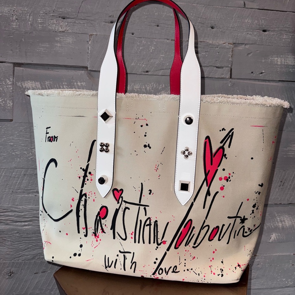 Christian Louboutin canvas frangibus tote - Picture 3 of 13
